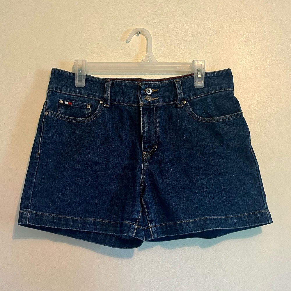 Tommy Hilfiger Vintage Blue Dark Wash Denim Jean Shorts Size 8